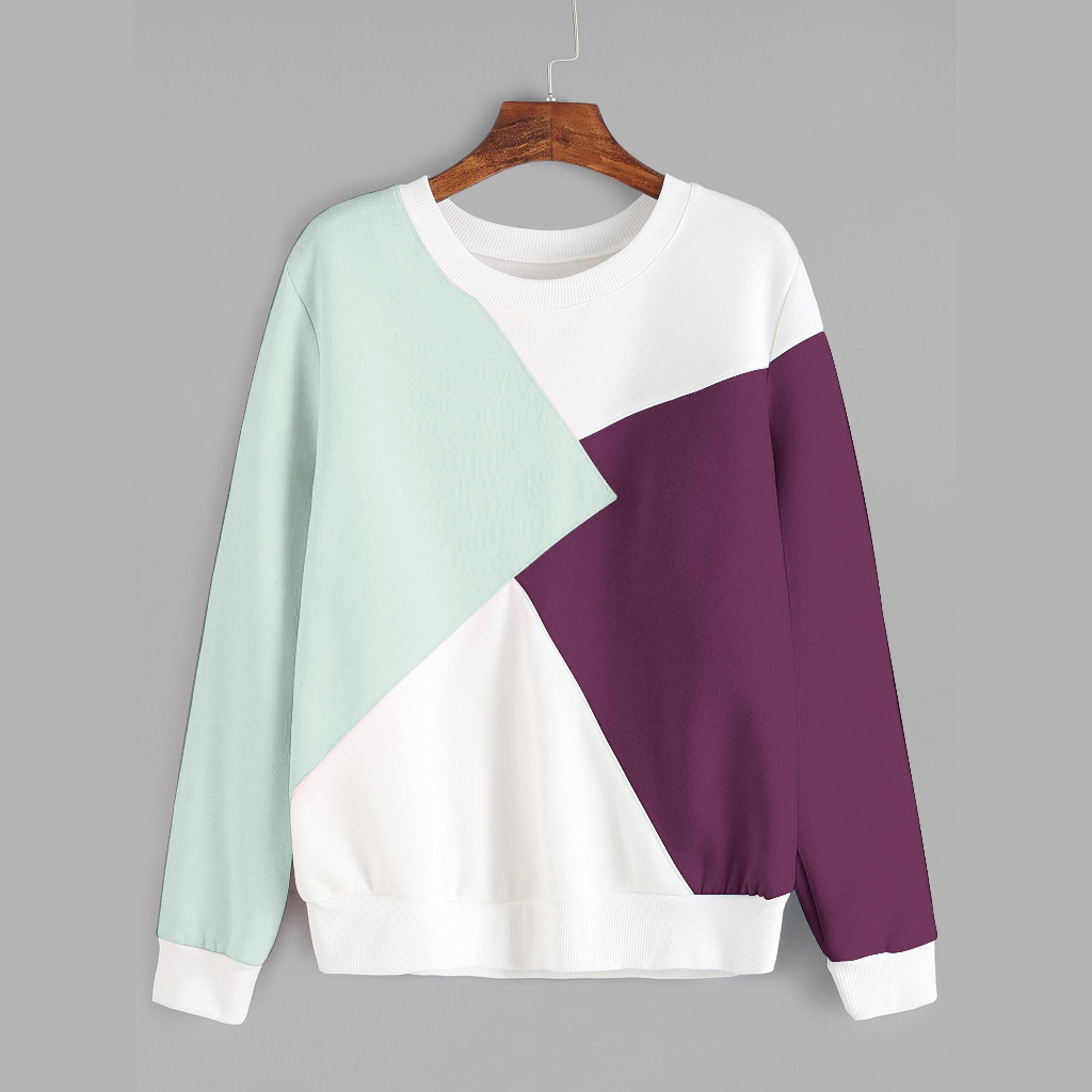 PUZZLE COMBIE SWEATER CREWNECK ATASAN WANITA TERBARU