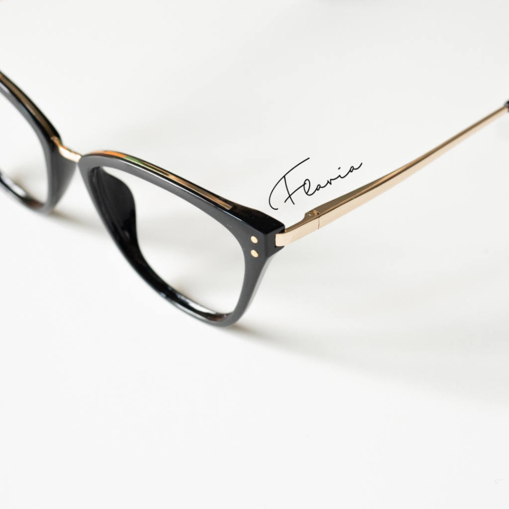 Flavia Eyewear - Kacamata Sarah Square Acetat (custom minus, photochromic, blueray, bluechromic dan photobrown)