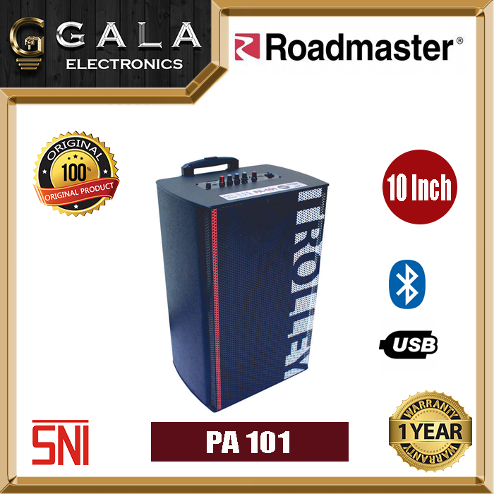 Speaker Portable Trolley Karaoke Roadmaster PA 101 10 Inch Free Mic2ps