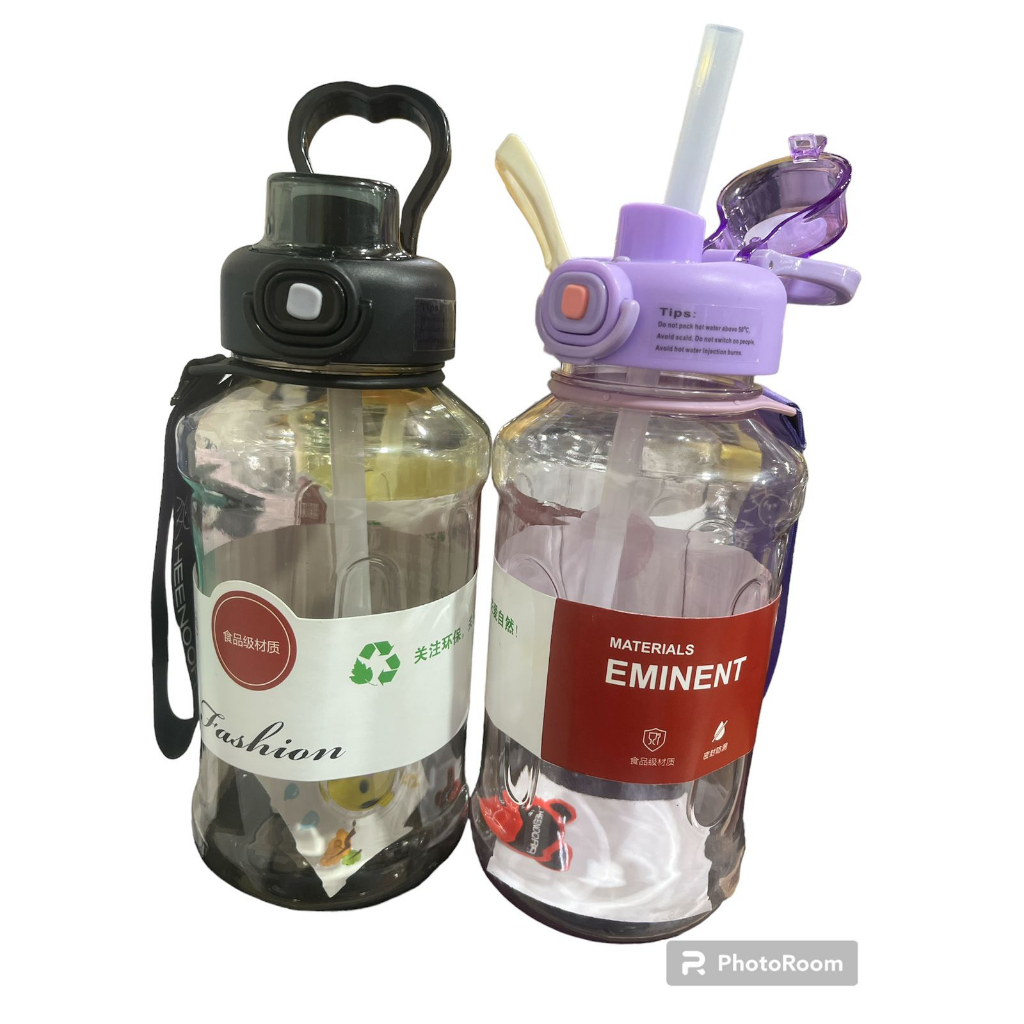 New Botol Minum Import Heenoor Fashion Kapasitas 1300ml Dilengkapi Sedotan Tali Anti Tumpah HX 286 Bpa Free