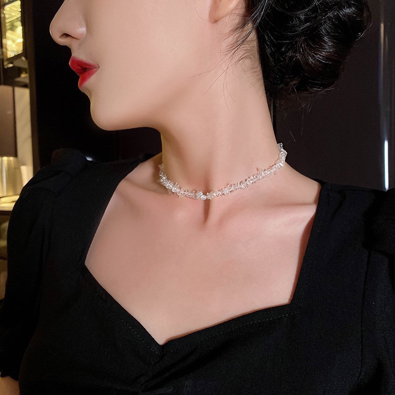 Kalung Chocker Necklace Batu Alam Asli