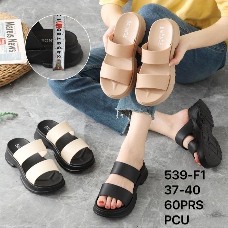 SANDAL WEDGES WANITA KARET BALANCE 539-F1