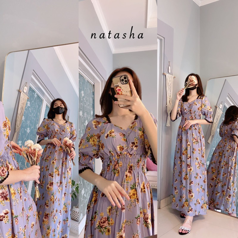 Daster Arab Fairuz NATASHA Long Dress Rayon Cantik