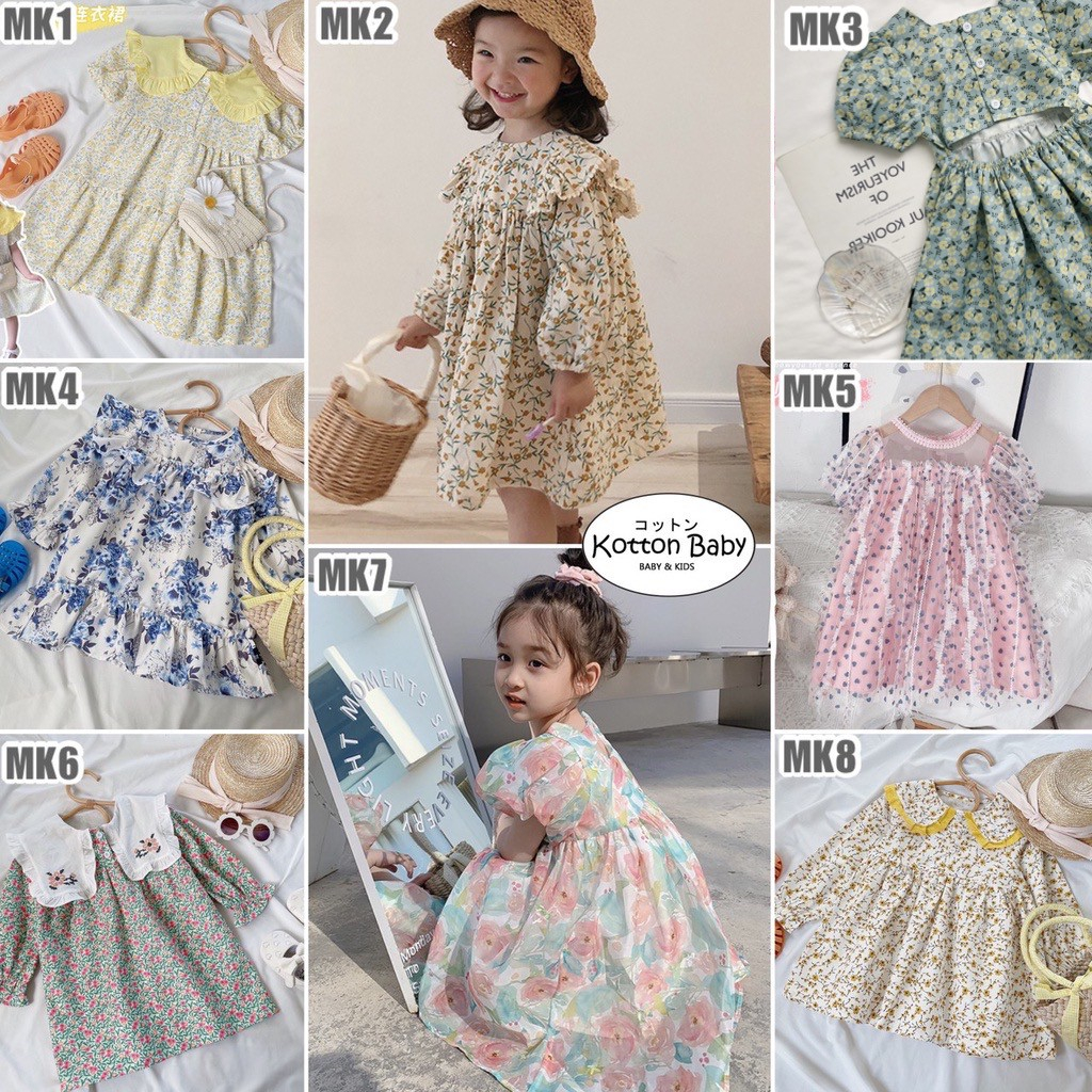 2-6thn | DRESS ANAK KOREA PESTA ELEGAN FORMAL PEREMPUAN catalog MDD MK
