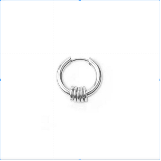 IP-R Anting Hoop Multi Ring Mewah untuk Pria / anting Hoop tindik dan jepit