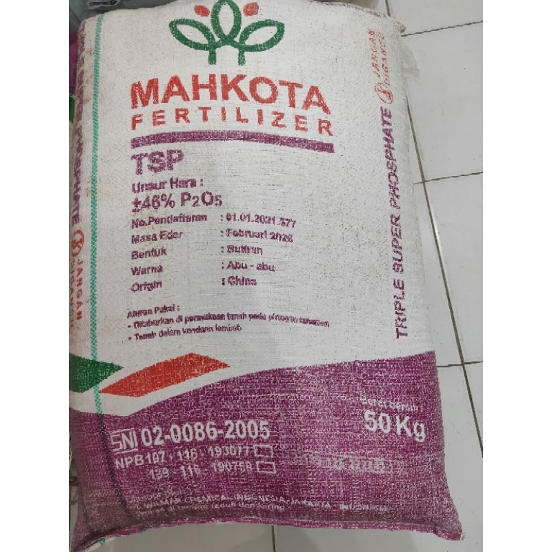 Pupuk TSP 46 kemasan pabrik 50 kg