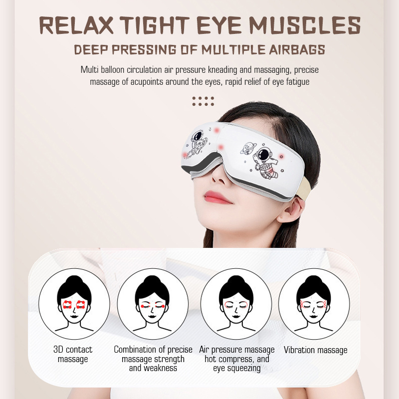 【COD】Viqoo EM-007 Portable Eye Massager Bluetooth Pijat Elektrik Terapi Mata Vibration HOT COMPRESS/Music/Sleep Mode Air Pressure Infrared Heater - EM02