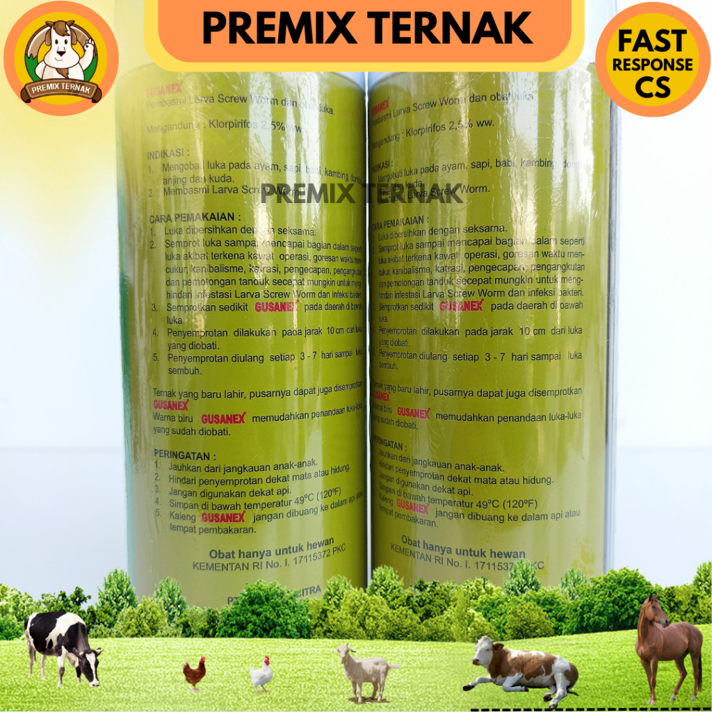 GUSANEX SPRAY ORIGINAL - Obat Luka Hewan Antiseptik dan Anti Lalat