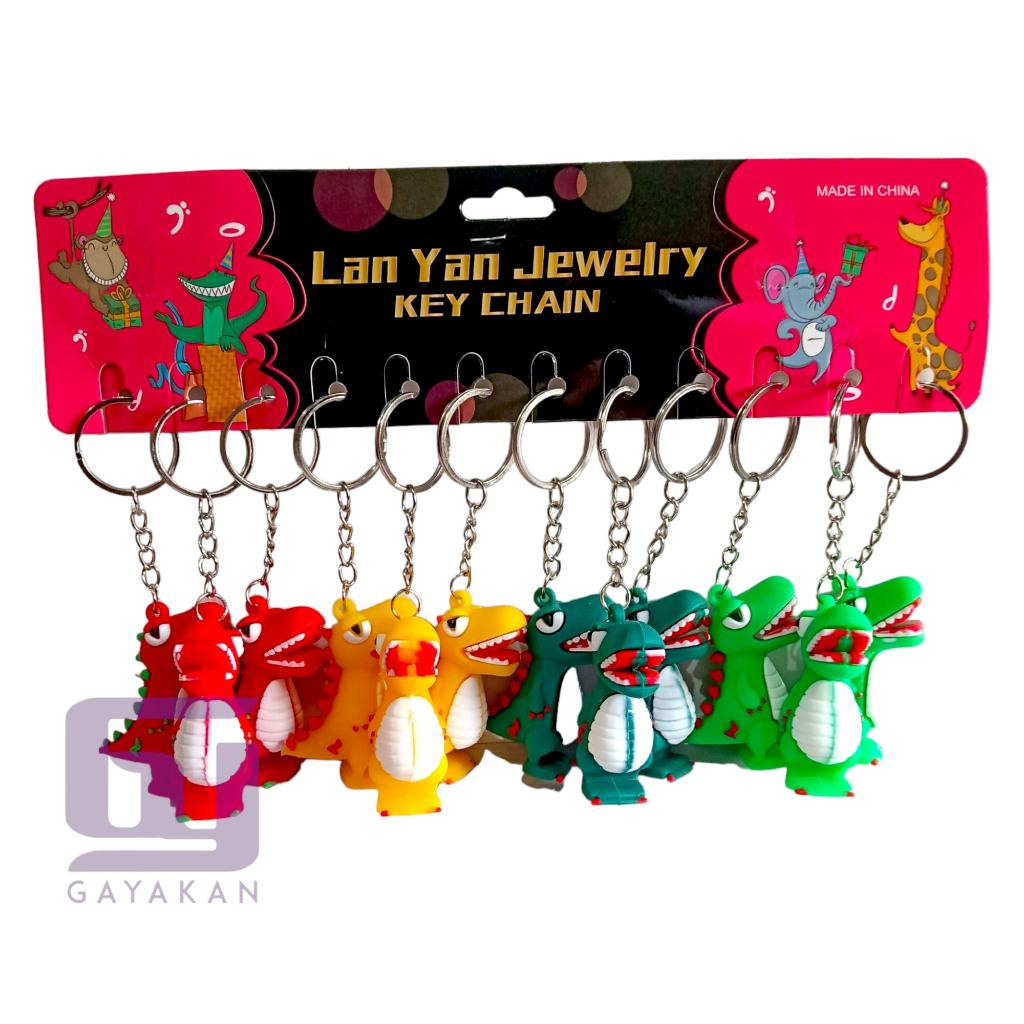 Gantungan Kunci Karet Seri Fancy Karakter Animal Hewan Multiwarna