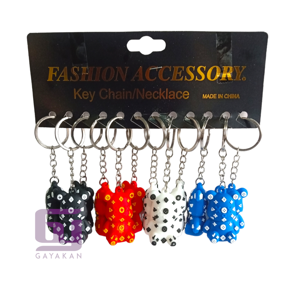 Gantungan Kunci Karet Seri Fancy Karakter Animal Hewan Multiwarna