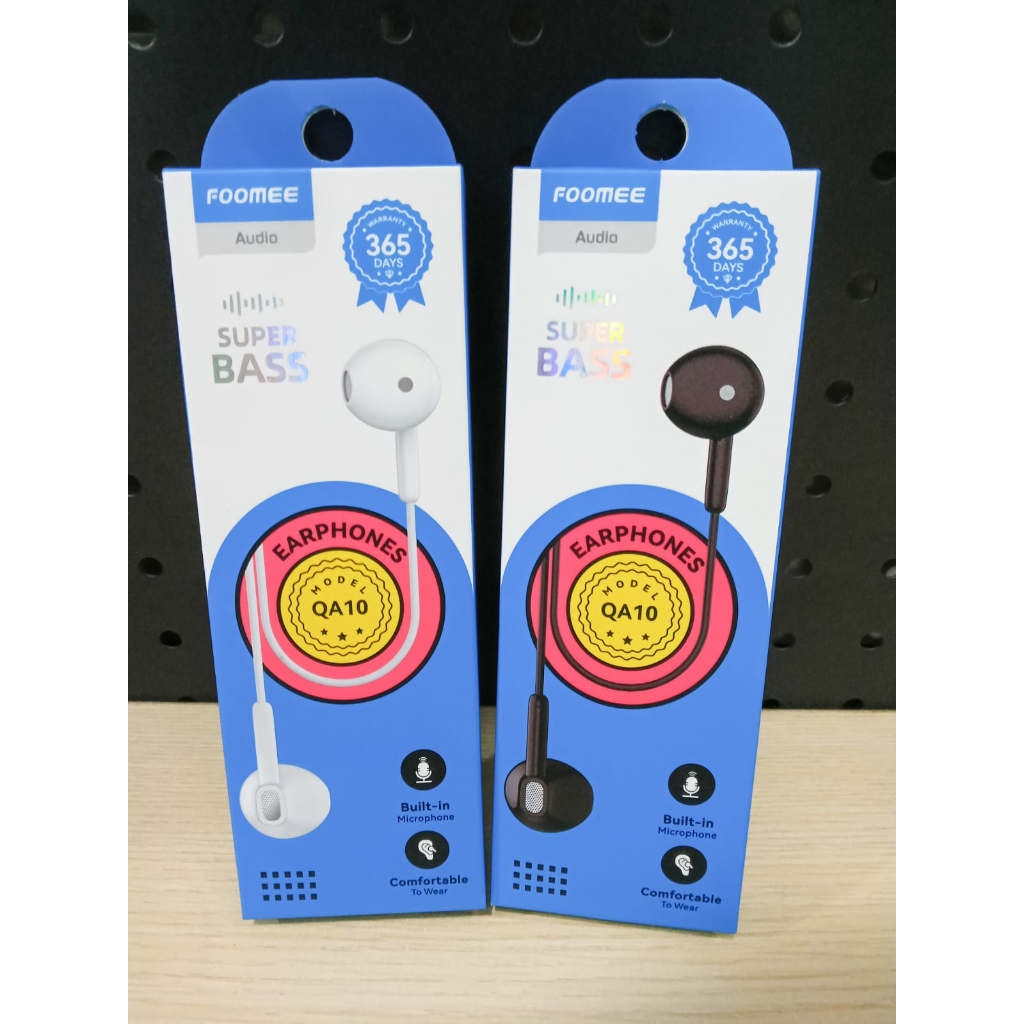 Headset Super Bass FOOMEE QA10 - SATUAN - Earphone With Mic jack 3.5mm