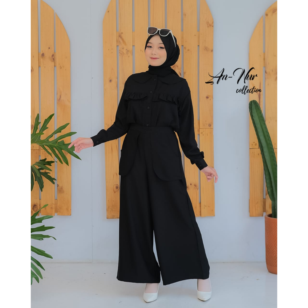 ATASAN SET CELANA KULOT ANNUR MODEL LUNA DAN CANDY ONESET LUCU TRENDY OOTD RETRO VINTAGE