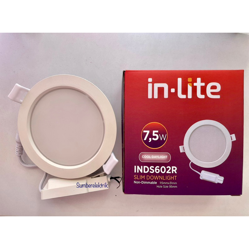 Lampu Led Downlight 7,5watt Inlite Bulat INDS602R Slim Downlight Inlite
