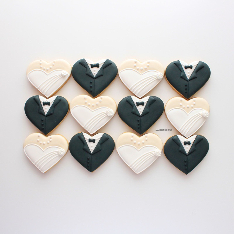 

Wedding Cookies (Min 20pcs) - Sugar Cookies / Decorated Cookies