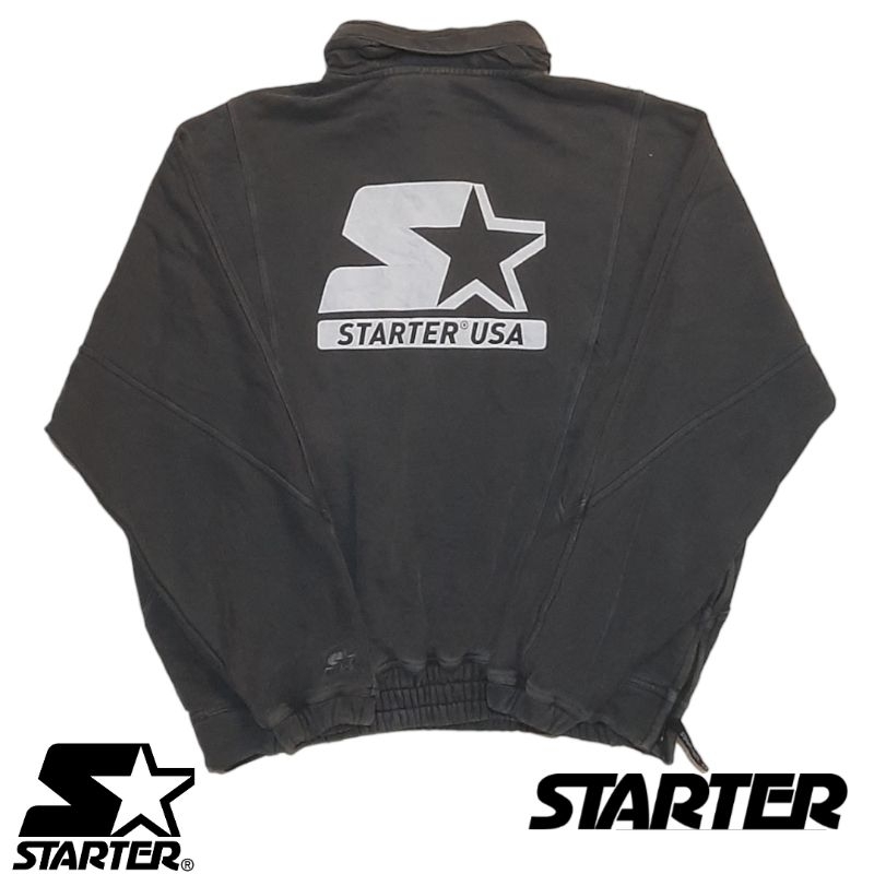 Half zip crewneck hoodie Starter Washed Grey Second