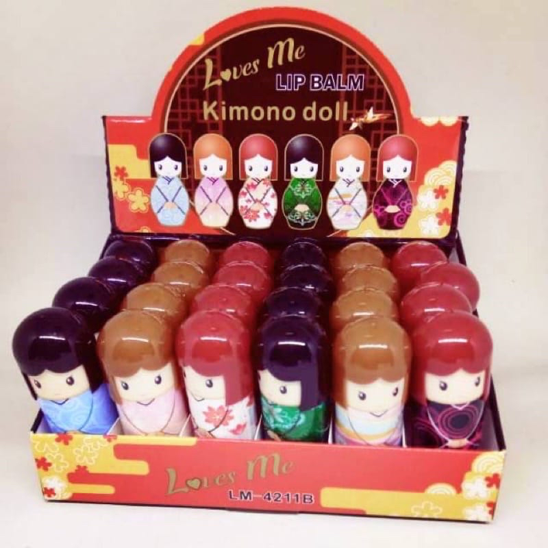 ✿ELYSABETHME✿ lip balm boneka jepang lipgloss lips pelembab bibir untuk anak dan dewasa