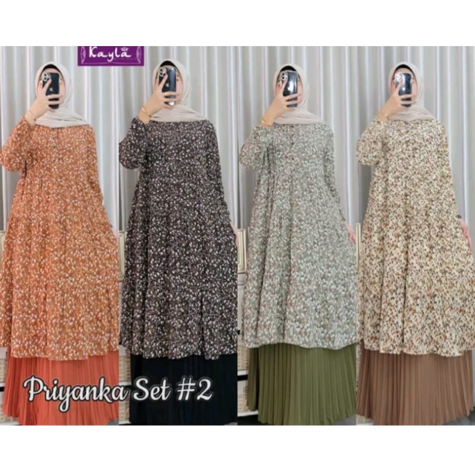 oneset dress milenial Setrok polo shirt setelan gamis wanita Muslimah Long Tunik luna top crop harga