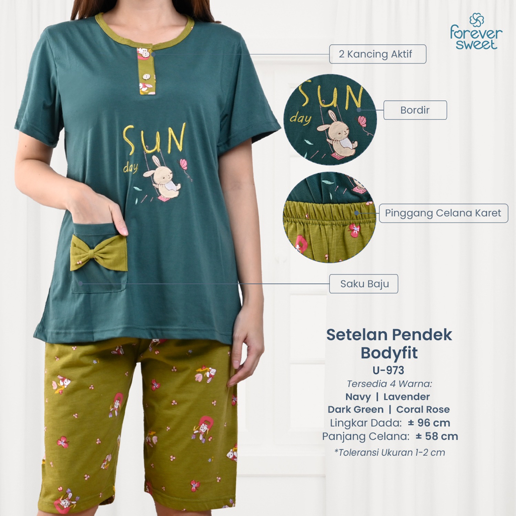 FOREVER SWEET Babydoll Setelan Celana Pendek Body Fit