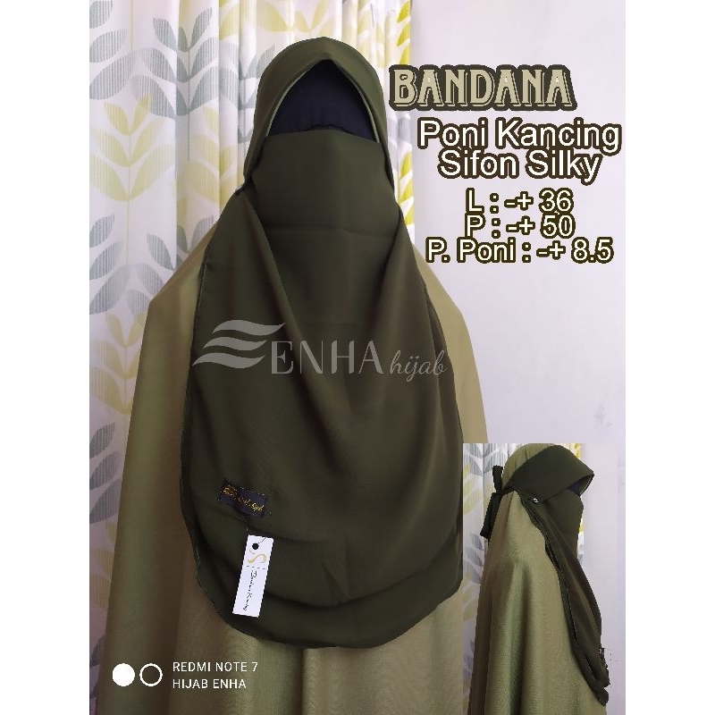 niqab bandana poni kancing/ niqab sifon silky/ niqab 2layer / cadar sifon silky /cadar 2 layer