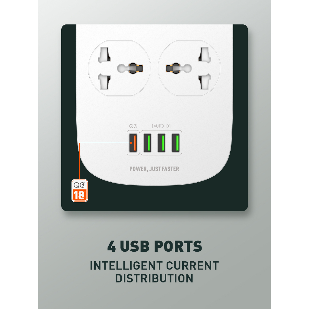 LDNIO Stop Kontak Power Socket SC4407 SE6403 Colokan Listrik USB-A QC Fast Charging