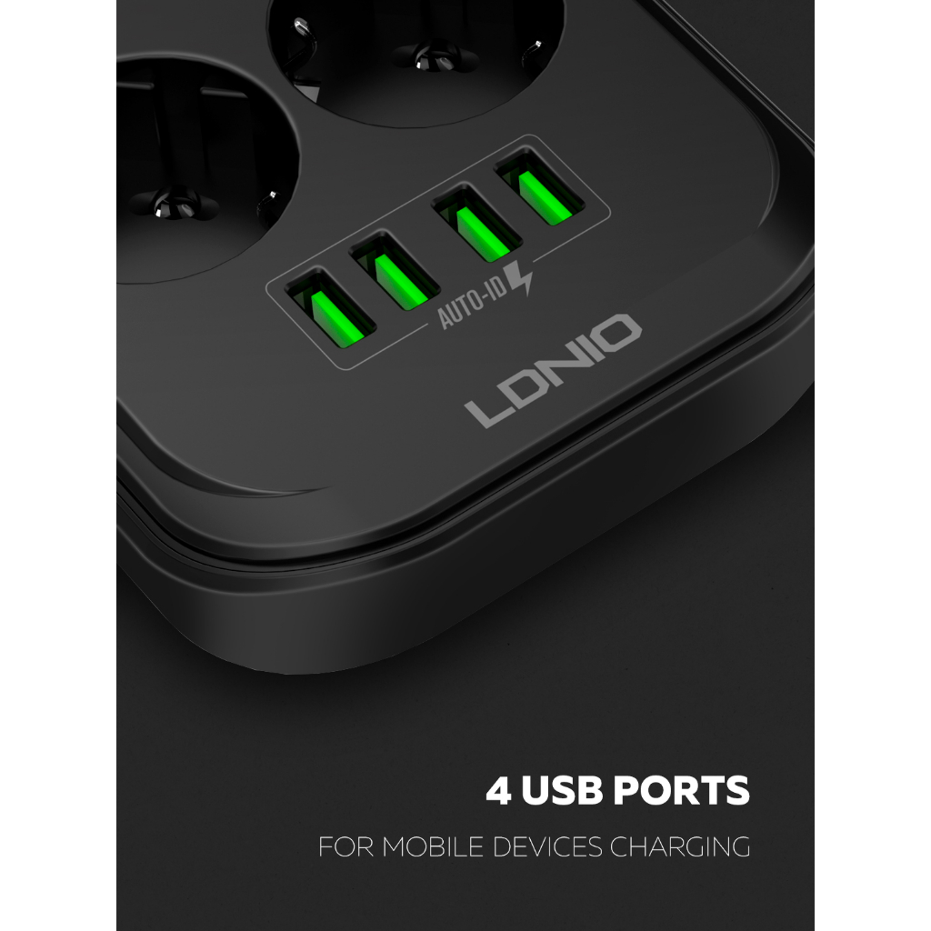 LDNIO Stop Kontak Power Socket SC4407 SE6403 Colokan Listrik USB-A QC Fast Charging