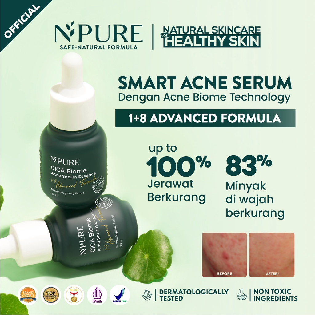 NPURE Anti Acne Serum / Serum Anti Jerawat / Kulit Berminyak / Serum Wajah Bebas Jerawat