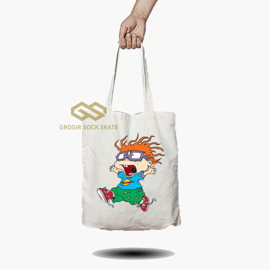 TOTE BAG KANVAS MOTIF KARTUN RUGRATS CHUCKIE