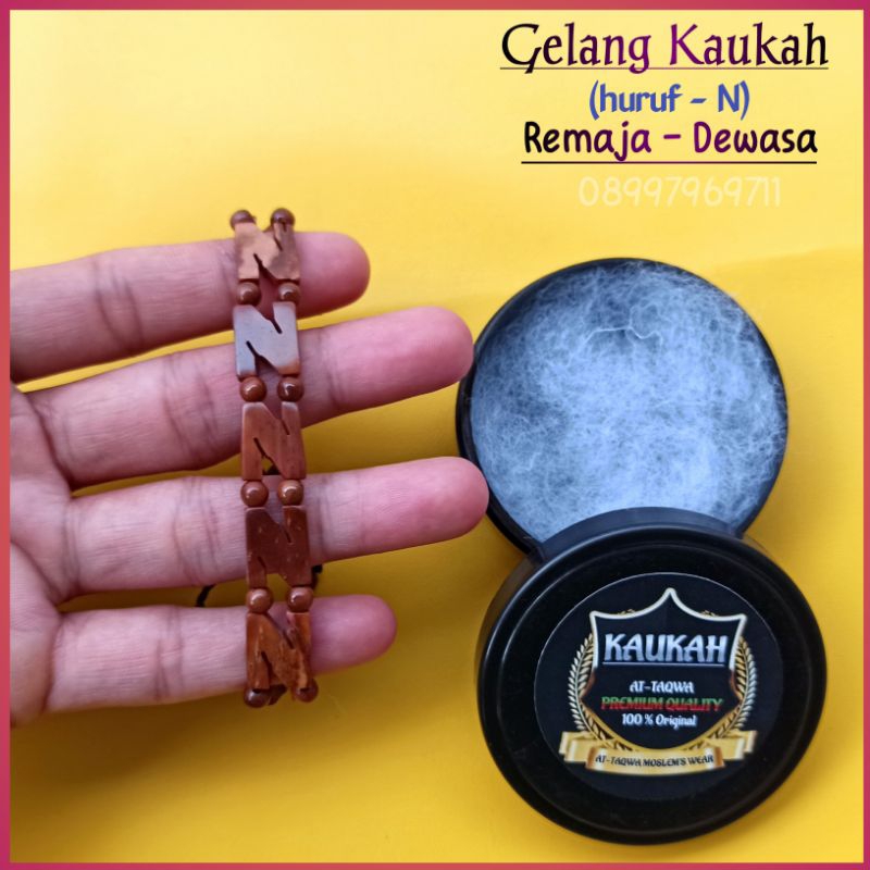 Gelang kaukah (huruf N + WADAH) gelang Kayu kaokah koka kokka kukah kokkah Pria - Wanita