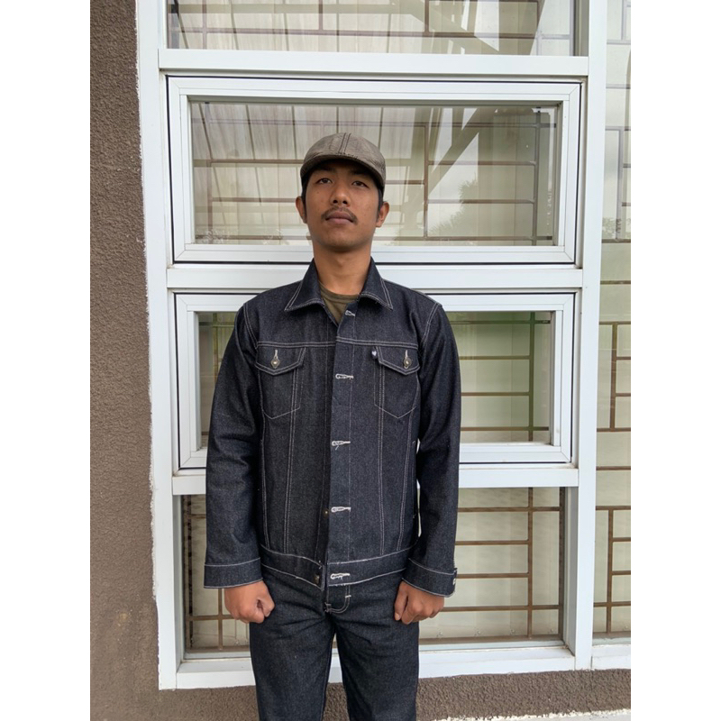 Jaket Denim 14oz - Jaket Jeans Pria - Jaket Denim Trucker - Raw Denim
