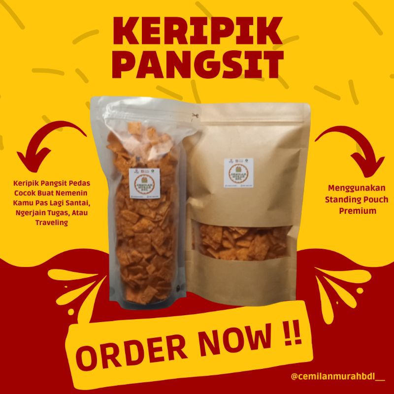 

Keripik Pangsit Pedas 500 Gram (Kemasan Premium) / Cemilan Murah BDL