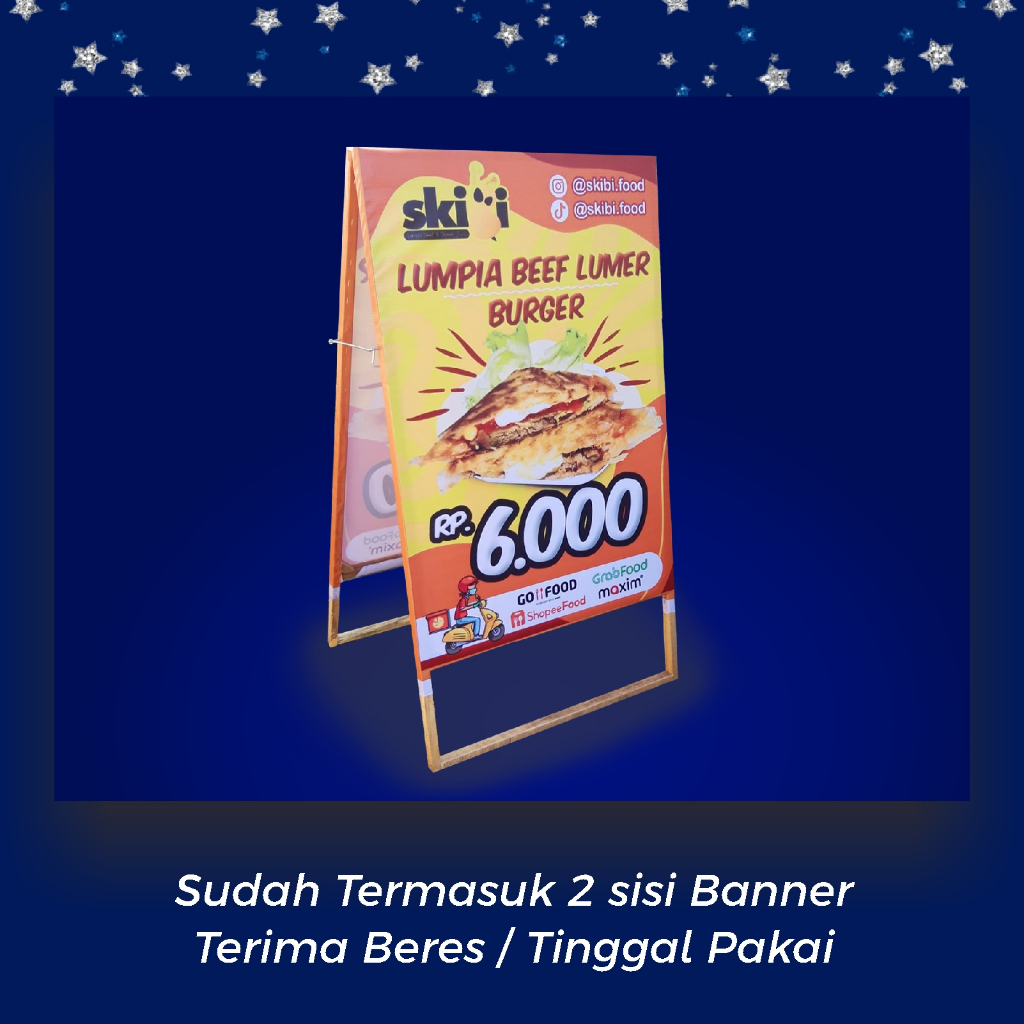 Stand Banner Segitiga Kayu