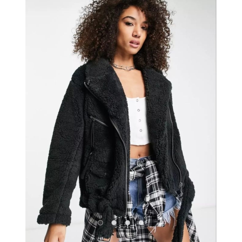 free people sherpa moto jacket uo urban outfitters jaket