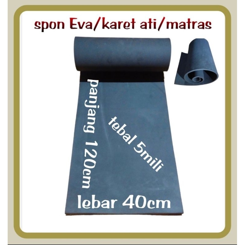 KUBIBIX SPON EVA/KARET SPON ATI TEBAL 5MM HITAM 40CM