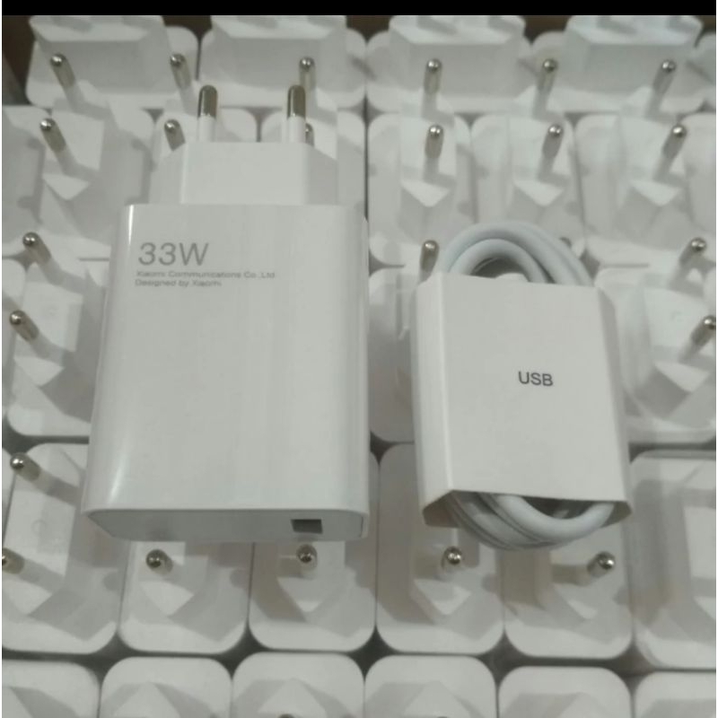 Charger Xiaomi 33W Charge & Kabel 3A Mi 10T Poco X3 Mi9 Pro - ADAPTER + KABEL