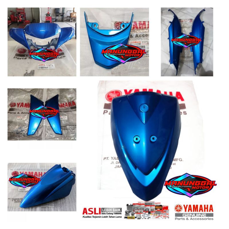 Paket Full Set Body Halus Mio J Biru Glossy (8pcs) Original Yamaha