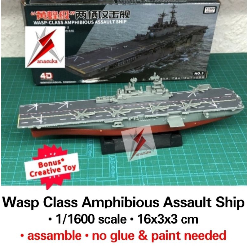 Miniatur Kapal Induk USS Wasp Carrier Model Kit DIY