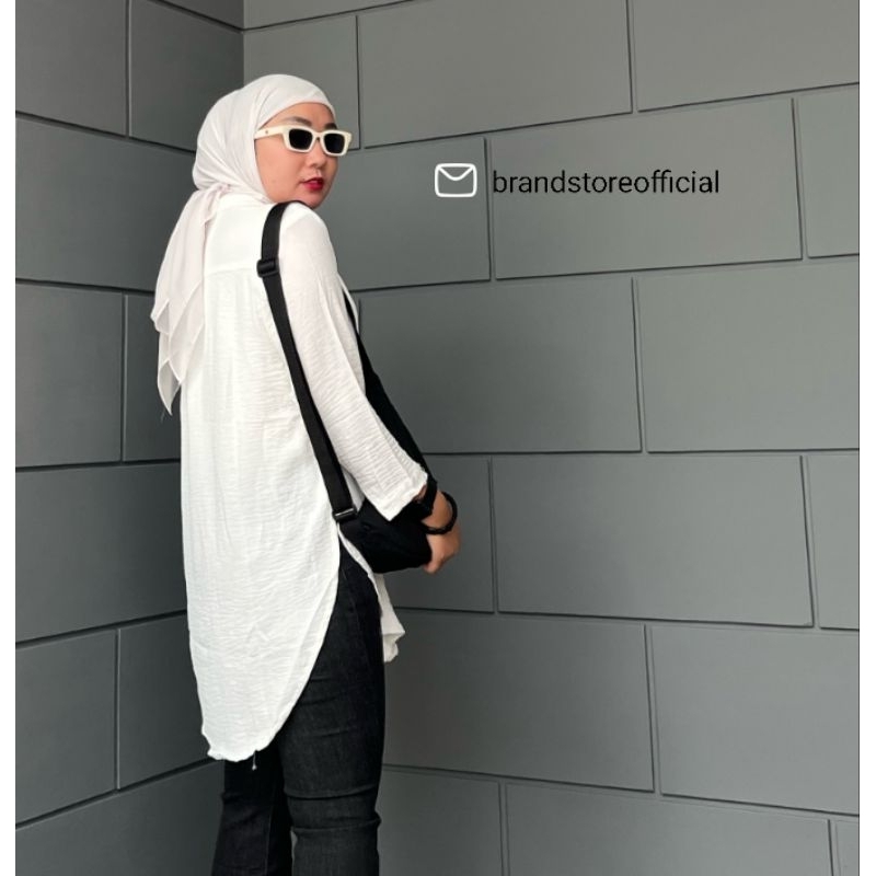 KEMEJA TUNIK POLOS WANITA CRINKLE AIRFLOW KASUAL TERKINI