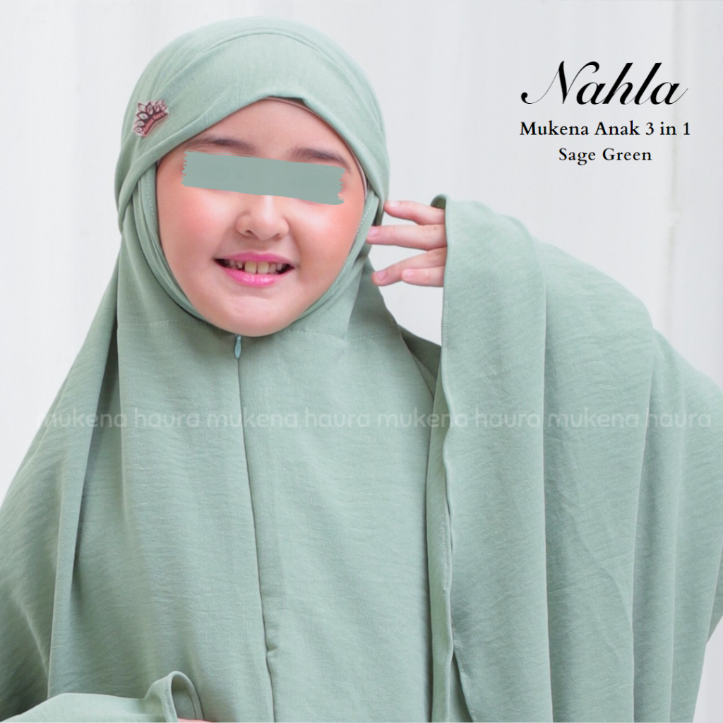 Mukena Anak 3 in 1 Nahla Crinkle Airflow Ukuran Remaja