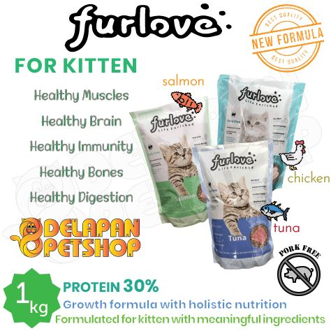 FURLOVE Cat Food Kitten 1 Kg / Makanan Kucing Murah Berkualitas