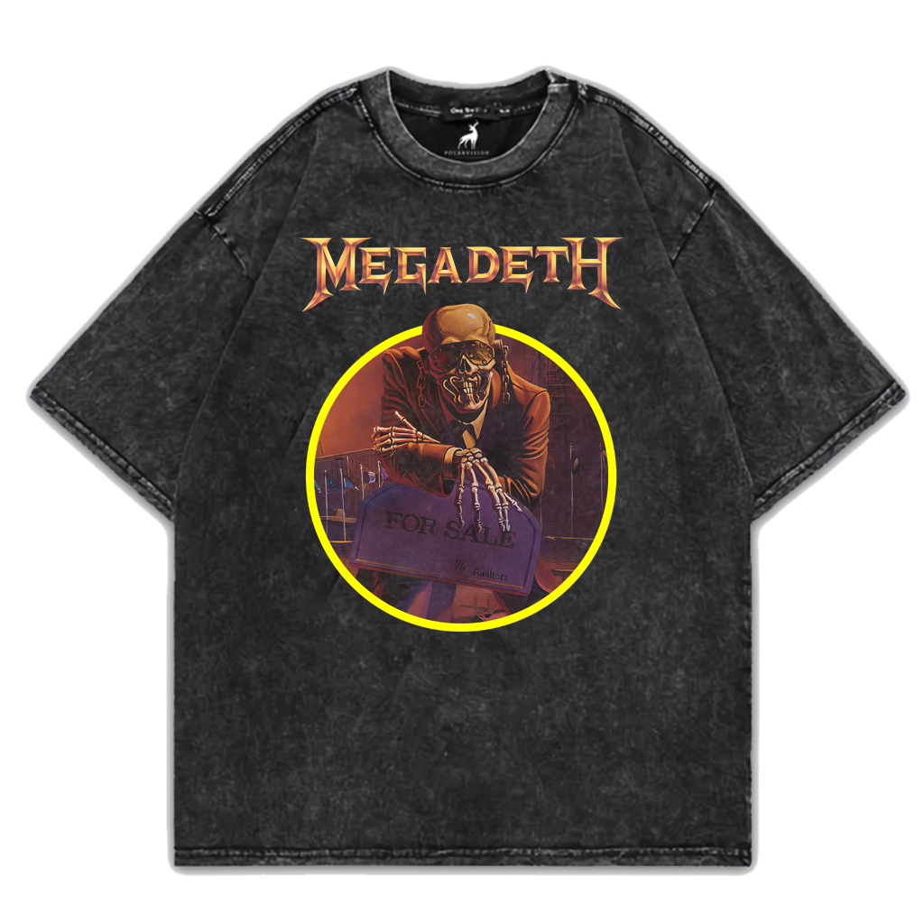 PolarVision T-shirt Band Megadeth Washing Washed Oversize