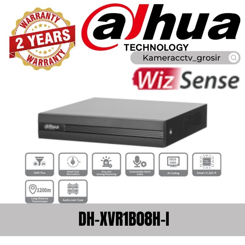 DVR 8 CHANNEL 5MP DAHUA XVR1B08H-I WIZSENSE