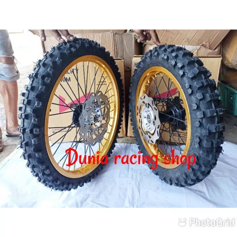 Paketan Velg KLX 150 DTracker ring 16 19 ring 18 21 Ban luar piringan cakram + stel pasang Stoper Ban