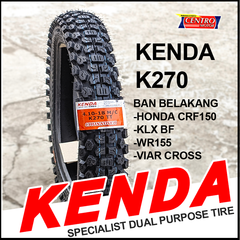 KENDA K270 410x18.Ban Belakang CRF/KLX BF/WR/VIAR.Ban Dual Purpose