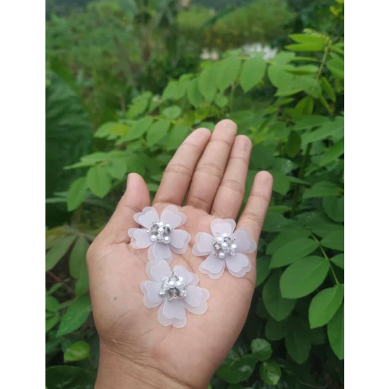 BUNGA ORGANZA 3D aksesoris bunga tempel