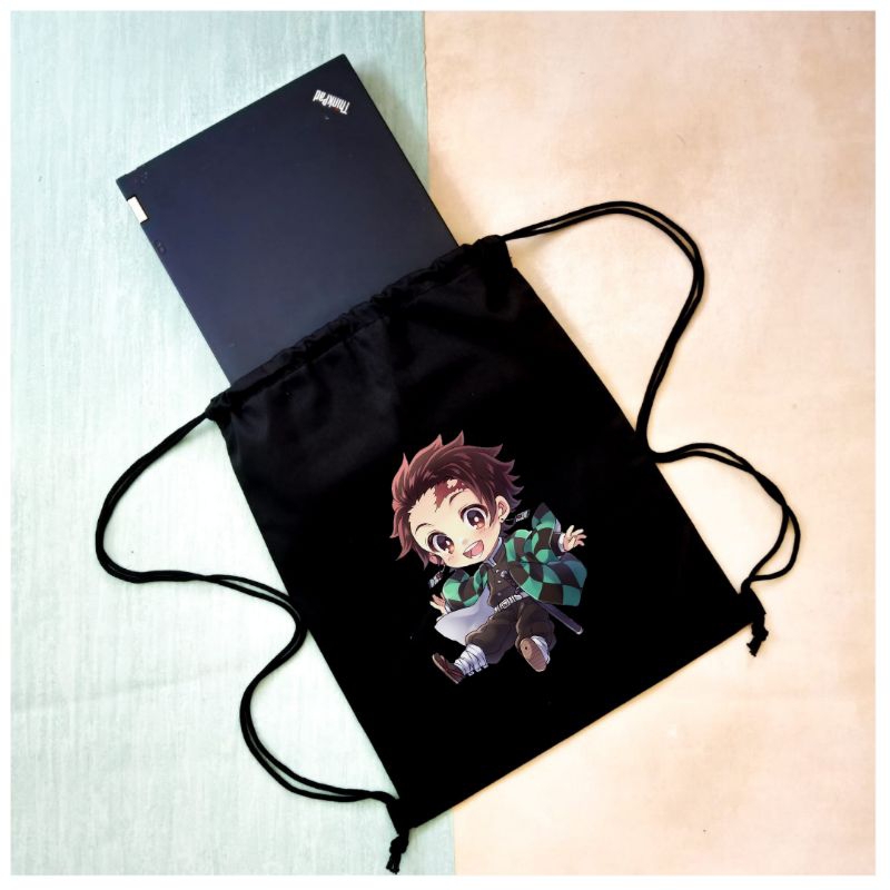 Stringbag DTF Full colour Anime jepang Demon Slayer Series tas ransel serut drawstring sekolah kuliah kampus viral || Kiiyoomii ||