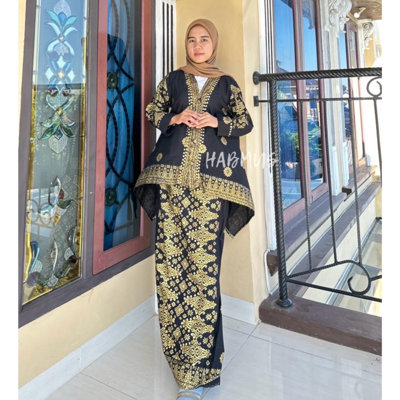 setelan batik songket palembang katun premium