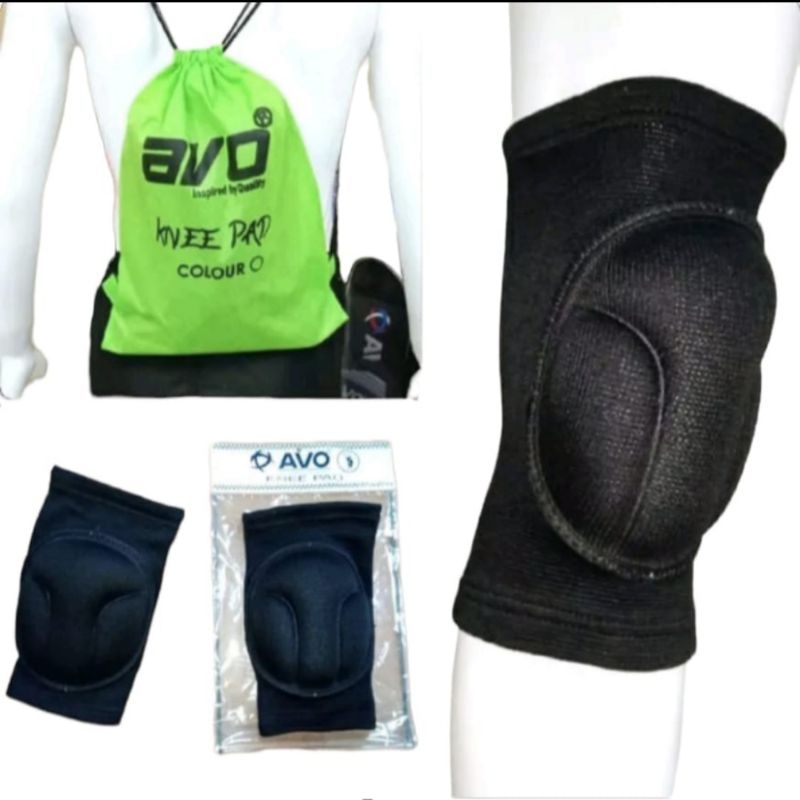 knee pads avo original 100% 1 pasang bonus tas knee pelindung lutut kneepad deker kiper futsal volly