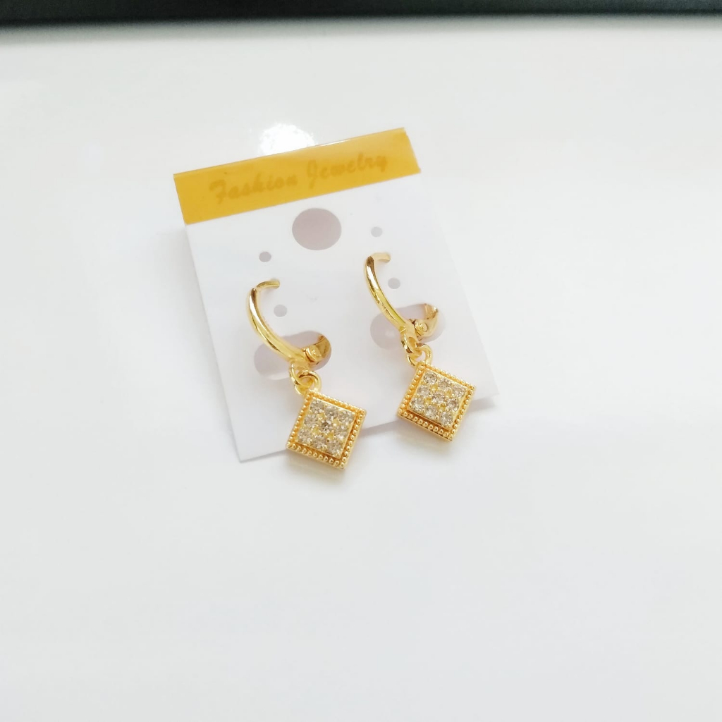 AV259 Anting Dewasa Juntai Permata Anting Klip Juntai