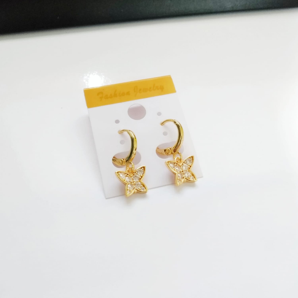 AV261 Grosir Anting Juntai Dewasa Anting Gold Permata