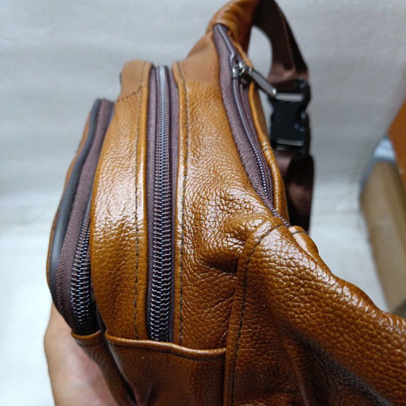 Tas Pinggang Pria Alba SLT-120 Original Waist Bag || Tas Selempang Bahu Kulit Asli Tas